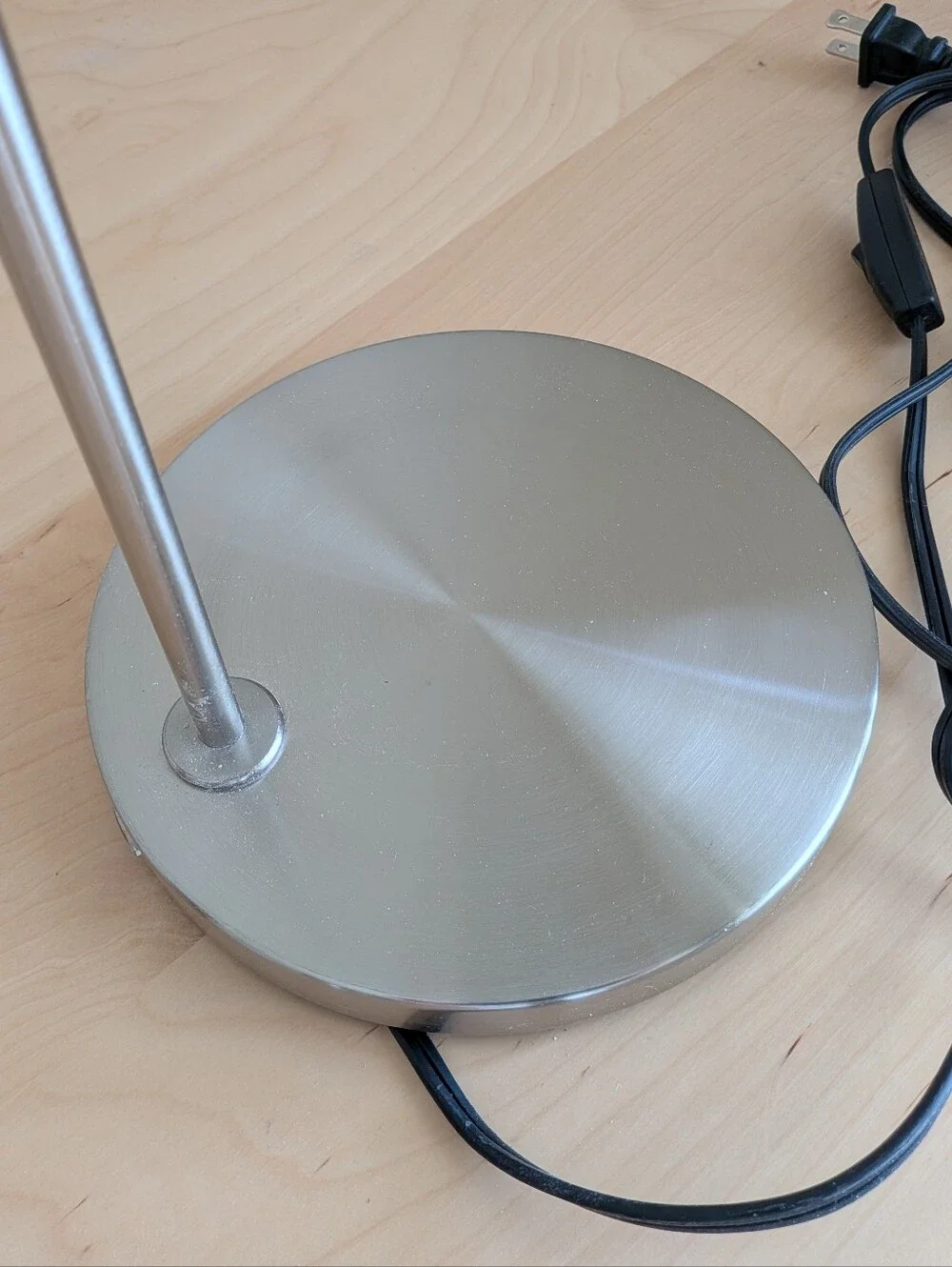 Modern Brushed Metal Desk Lamp with White Glass Shade